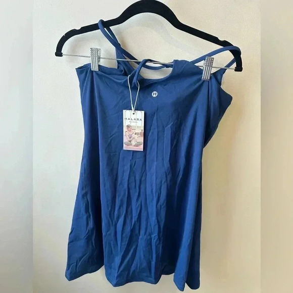 NWT HALARA Softlyzero"™ Plush Backless Active Dress-Easy Peezy Edition Blue,Sz L - Picture 8 of 9